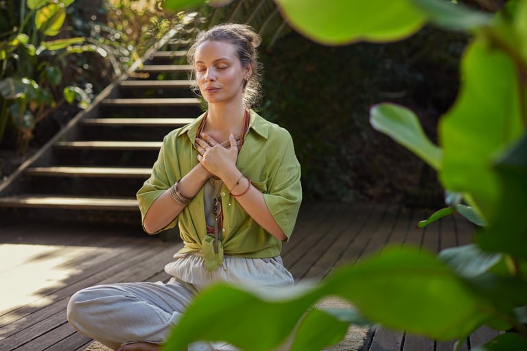 Meditation in ruhiger Atmosphäre bei Herzebene in Essen