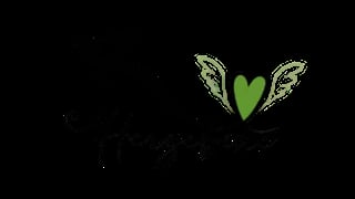 Green heart with decorative leaf wings, minimal logo design